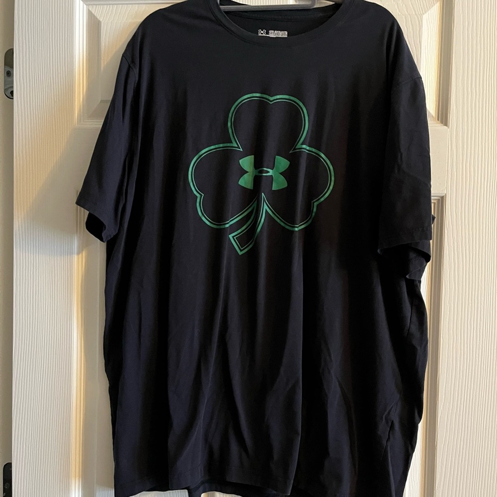 Under Armour Black Tee with Green Clover